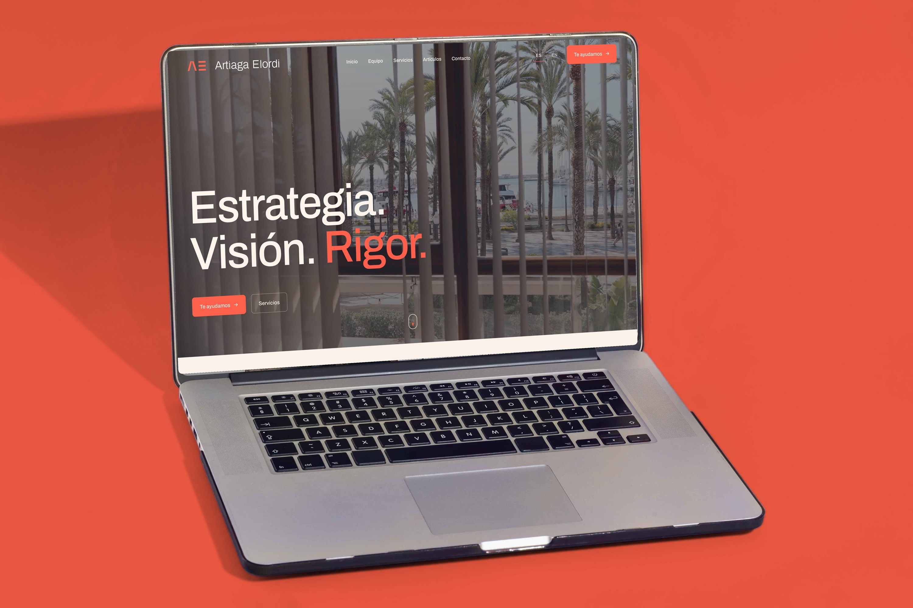 Artiaga Elordi website on a laptop