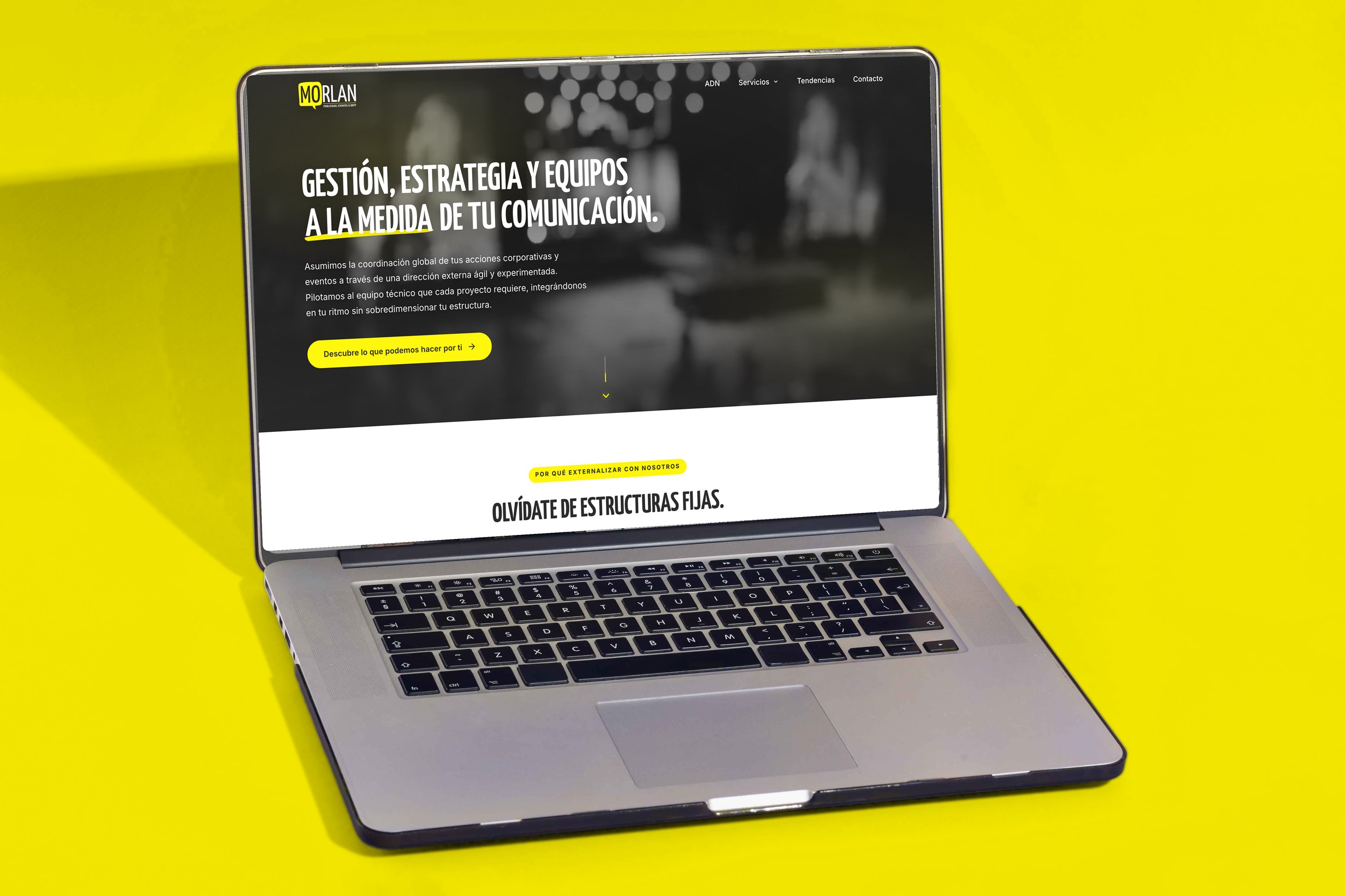 MORLAN website on a laptop