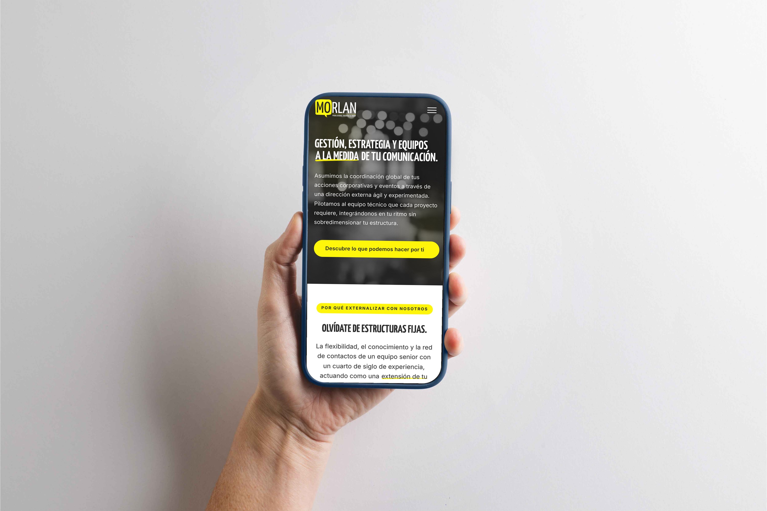 MORLAN website on a phone
