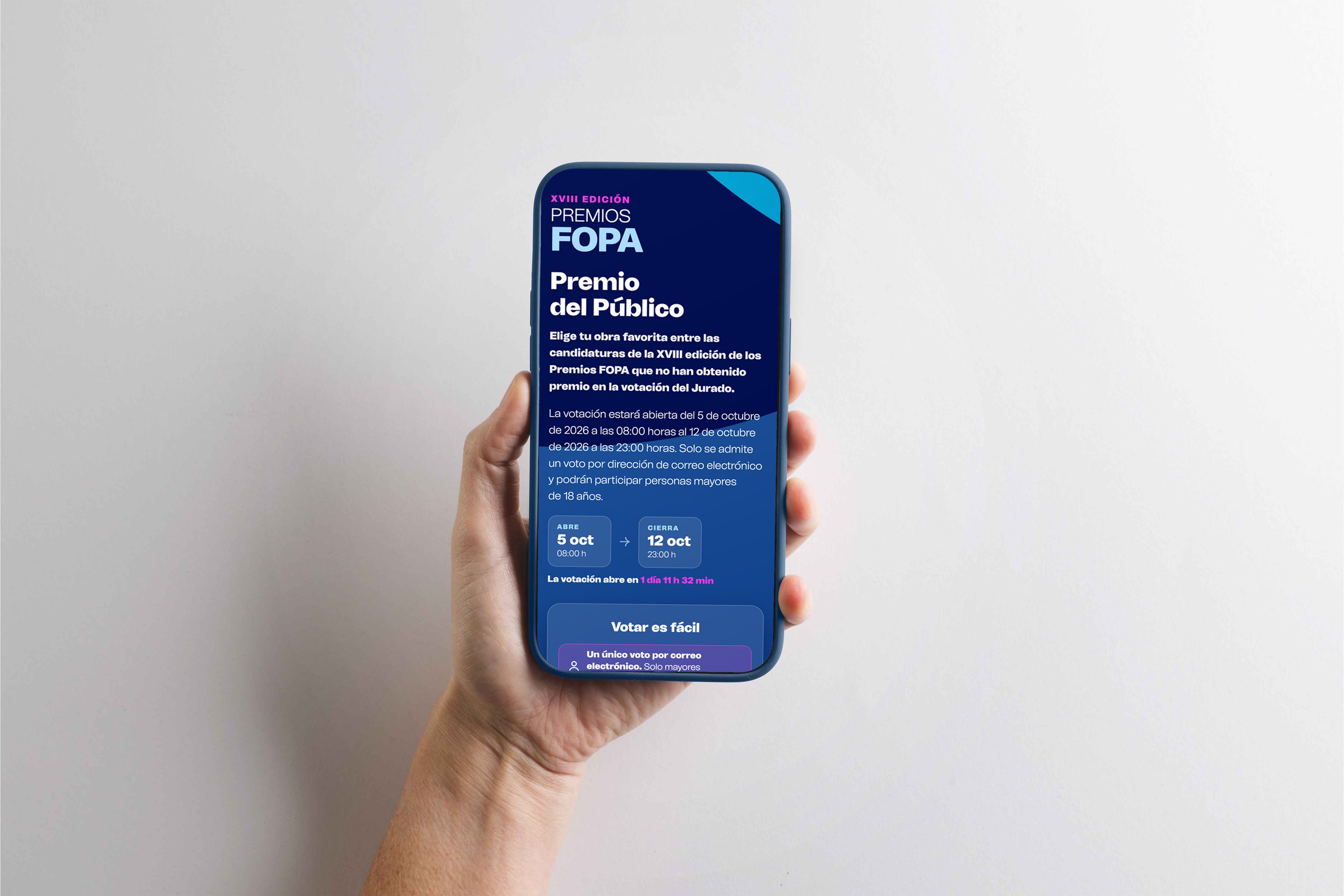 People’s Choice voting website on a phone