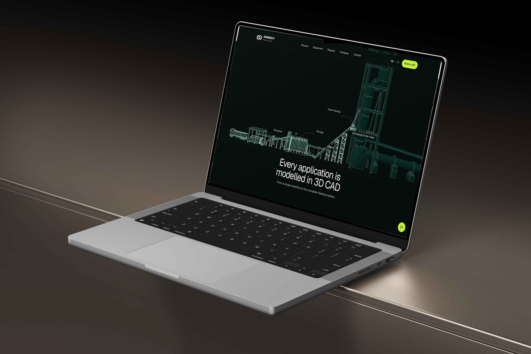 The complete plant in 3D CAD on the Sinergy Process website